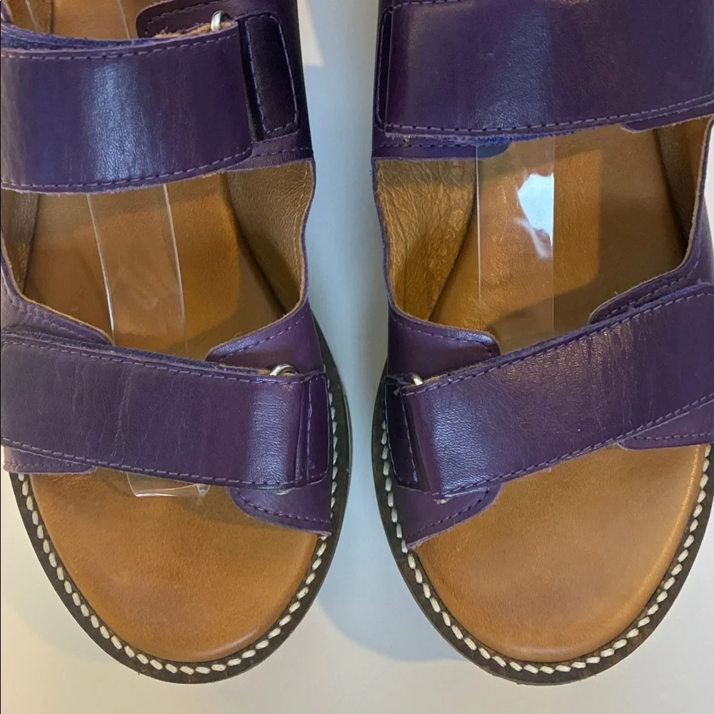 Miz Mooz Violetta Sandal Eggplant Purple Sz 40 US 9-9.5 Comfort Lug Sole Sport